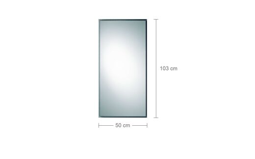 Maße des Wandspiegels: 50 cm breit, 103 cm hoch