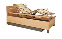 Betteinsatz der Lippe-Serie eingebaut in das Seniorenbett Relax, hochgefahren