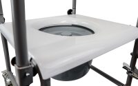 Fahrbarer Toilettenstuhl TSF mit Eimer, Armlehnen und...
